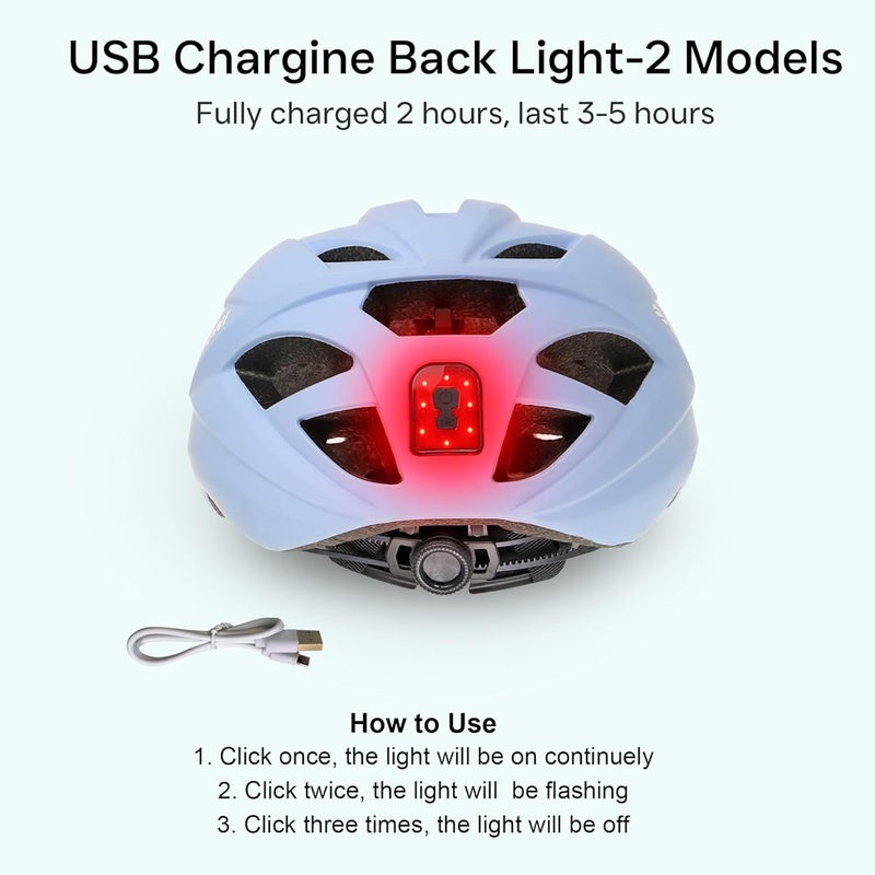 DKONI Bike Helmet Adult Urban:Bicycle Helmet for Men Women with USB Charge Detachable Taillight Helmets for Commuter Cycling Scooters - Image 4